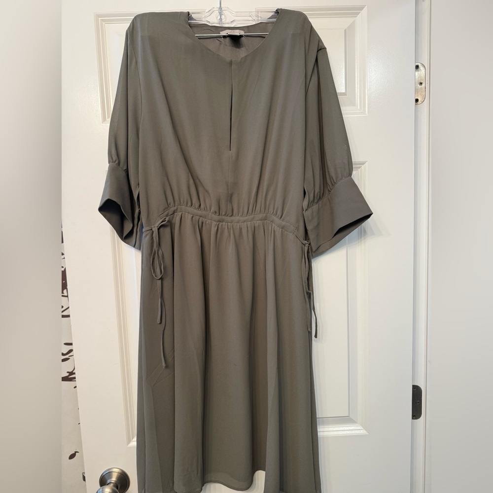 H&M Long Sleeve Olive Dress